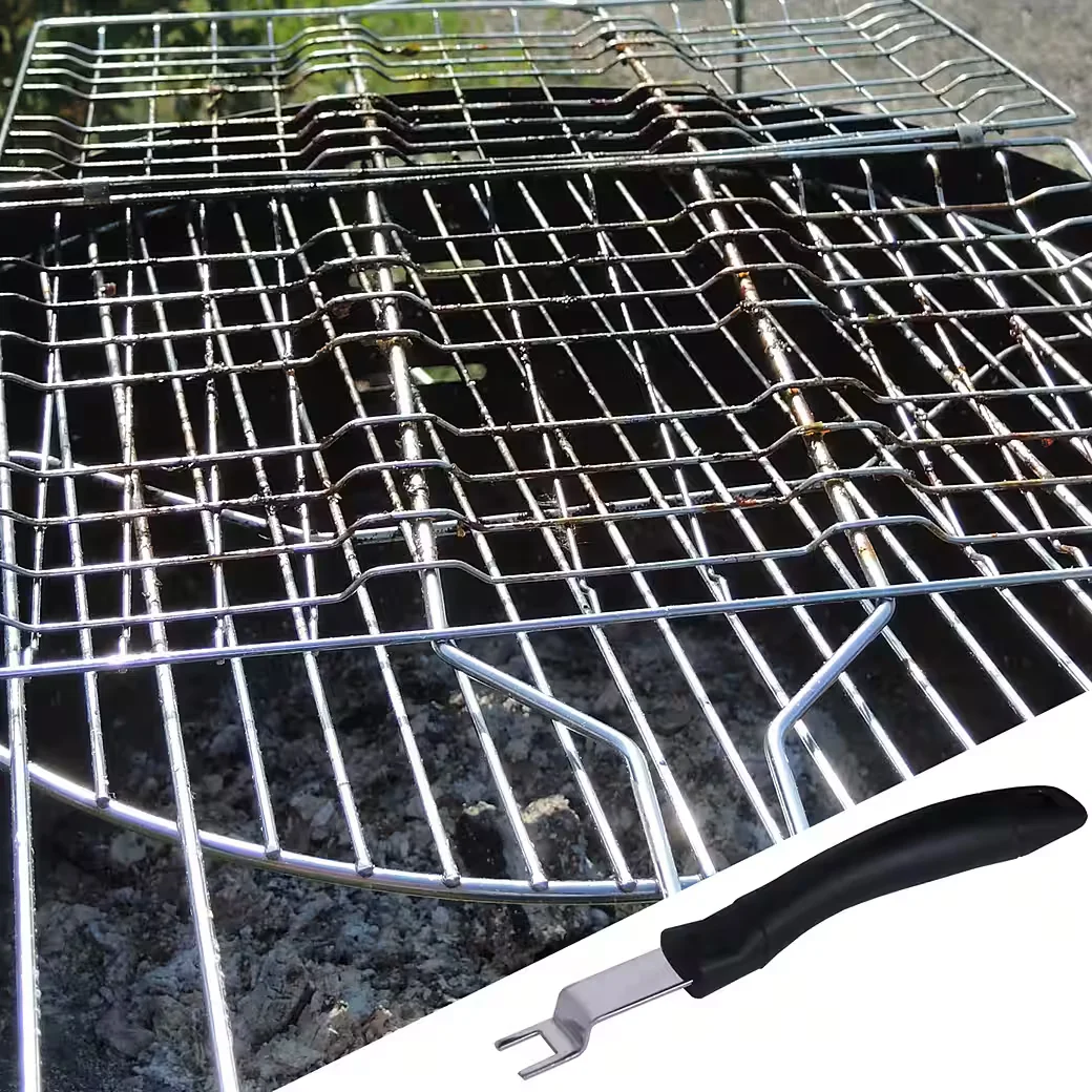 MELKO Edelstahlgriffe Set Grillzubehör für Grillroste 24 cm 2 Stück