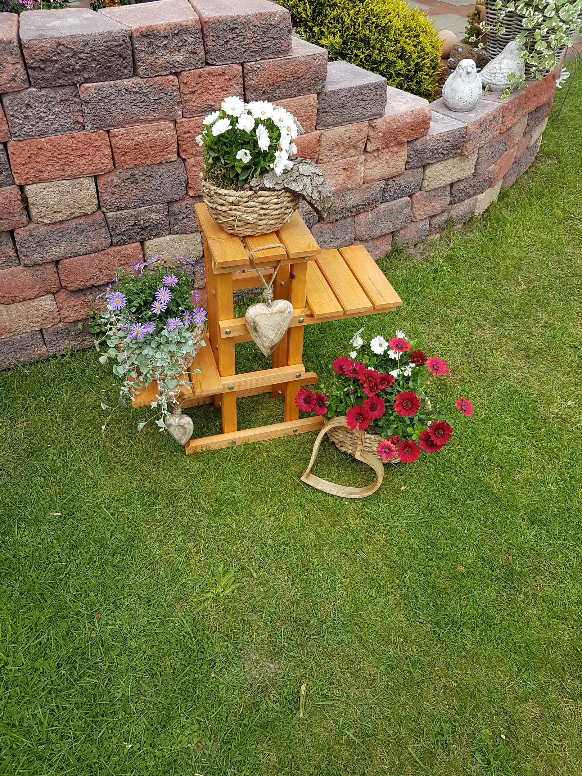 PROMADINO Blummentreppe Blumenständer 60x24x56 cm für Pflanzen