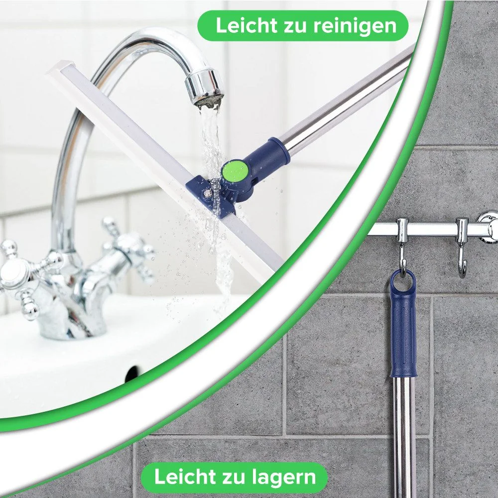 Wasserabzieher Bodenabzieher Dusche mit Teleskopstiel, 180° Drehung Abzieher Boden