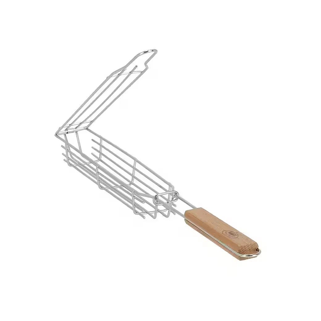 ESSCHERT DESIGN Grill Gemüsekorb Edelstahl mit Holzgriff für Camping