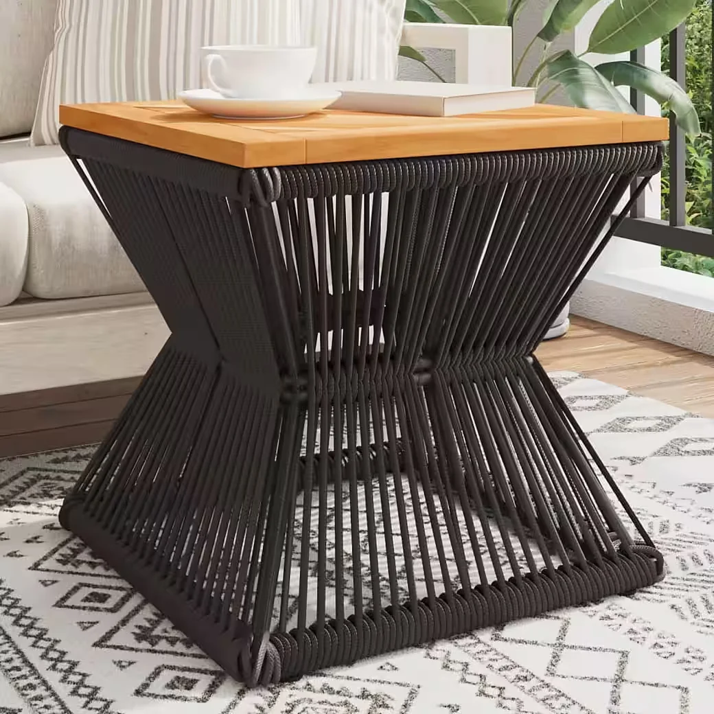 vidaXL Gartentisch Couchtisch mit Drahtgestell schwarz 38x38x38 cm