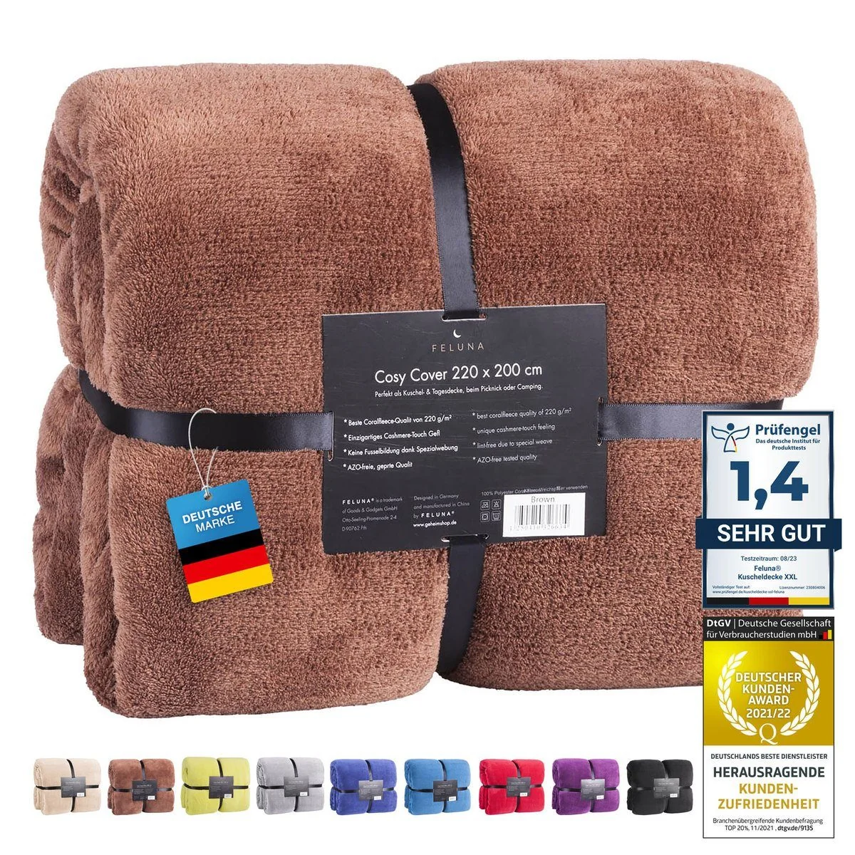 Wohndecke FELUNA Coral Fleece Kuscheldecke XXL – Superweicher Cashmere-Touch