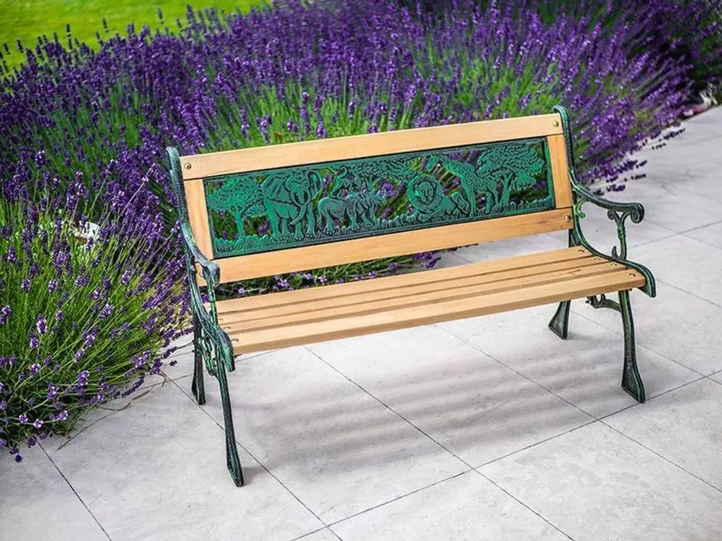 ST Leisure Equipment MINI JUMANJI Gartenbank Metall Holz 82x39x50 cm