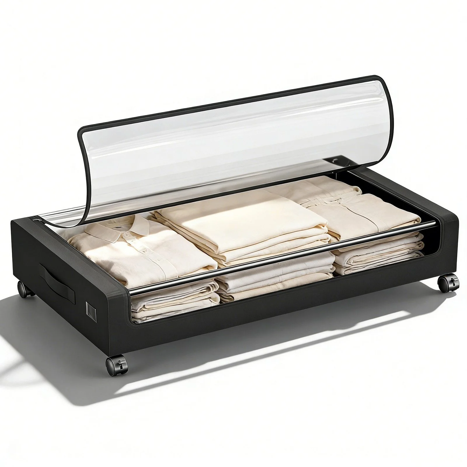 SEKEY Unterbett Aufbewahrungsbox mit Deckel transparent
