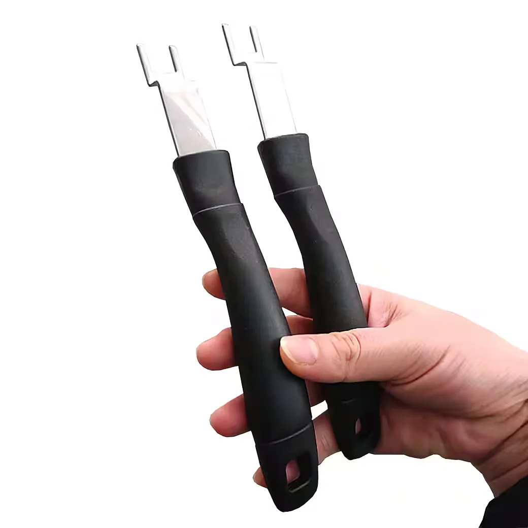 MELKO Edelstahlgriffe Set Grillzubehör für Grillroste 24 cm 2 Stück