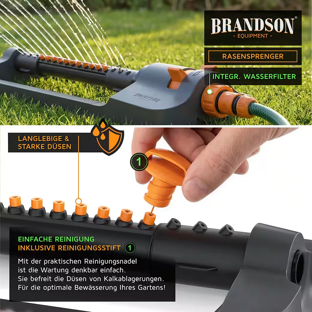 Brandson Viereckregner Rasensprenger Oszillationsregner Sprinkler