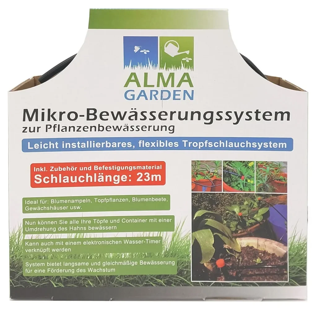 ALMA GARDEN Mikro-Bewässerungssystem Tropfschlauch für Garten