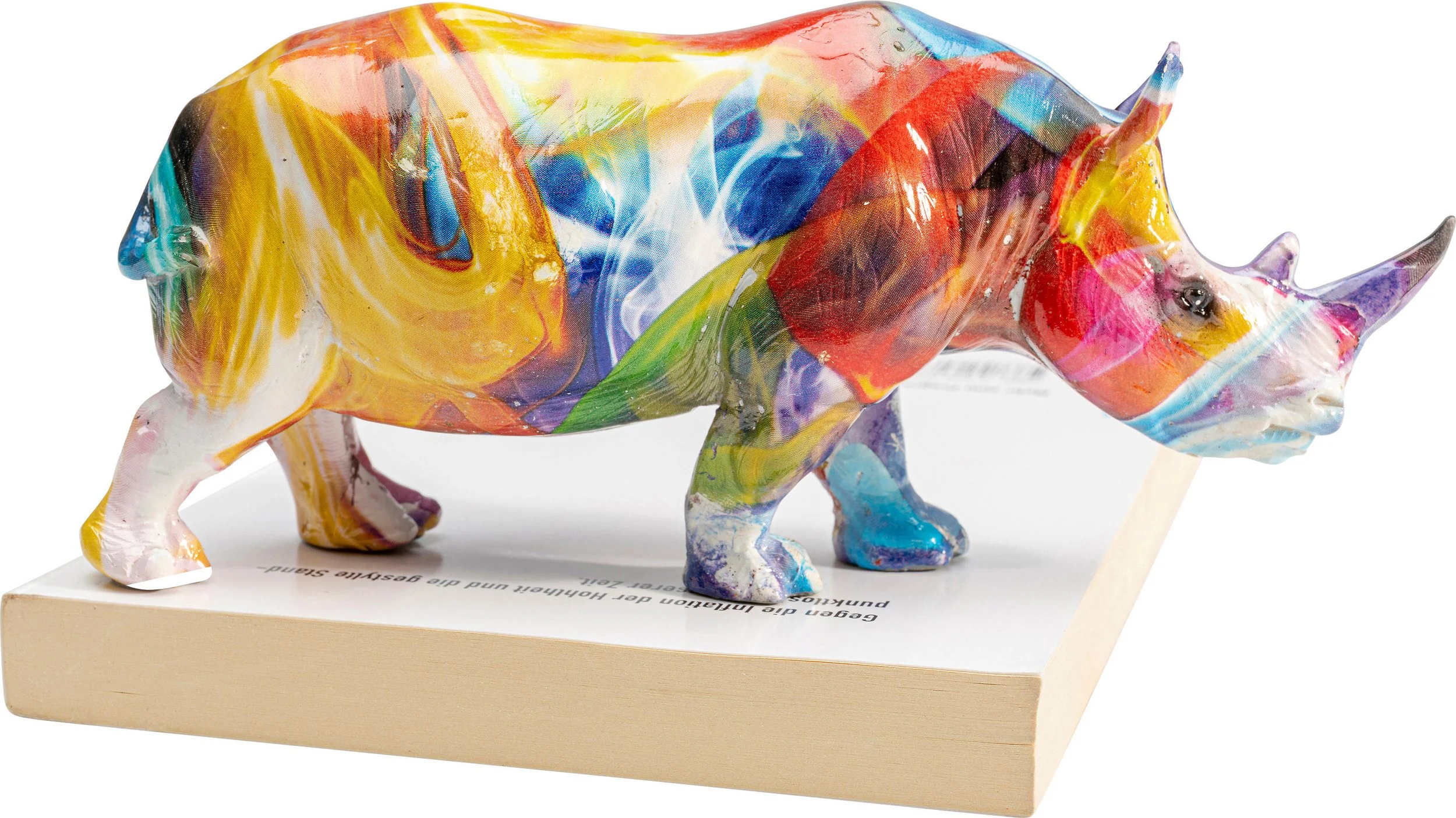 Dekofigur Deko Figur Colored Rhino 17cm