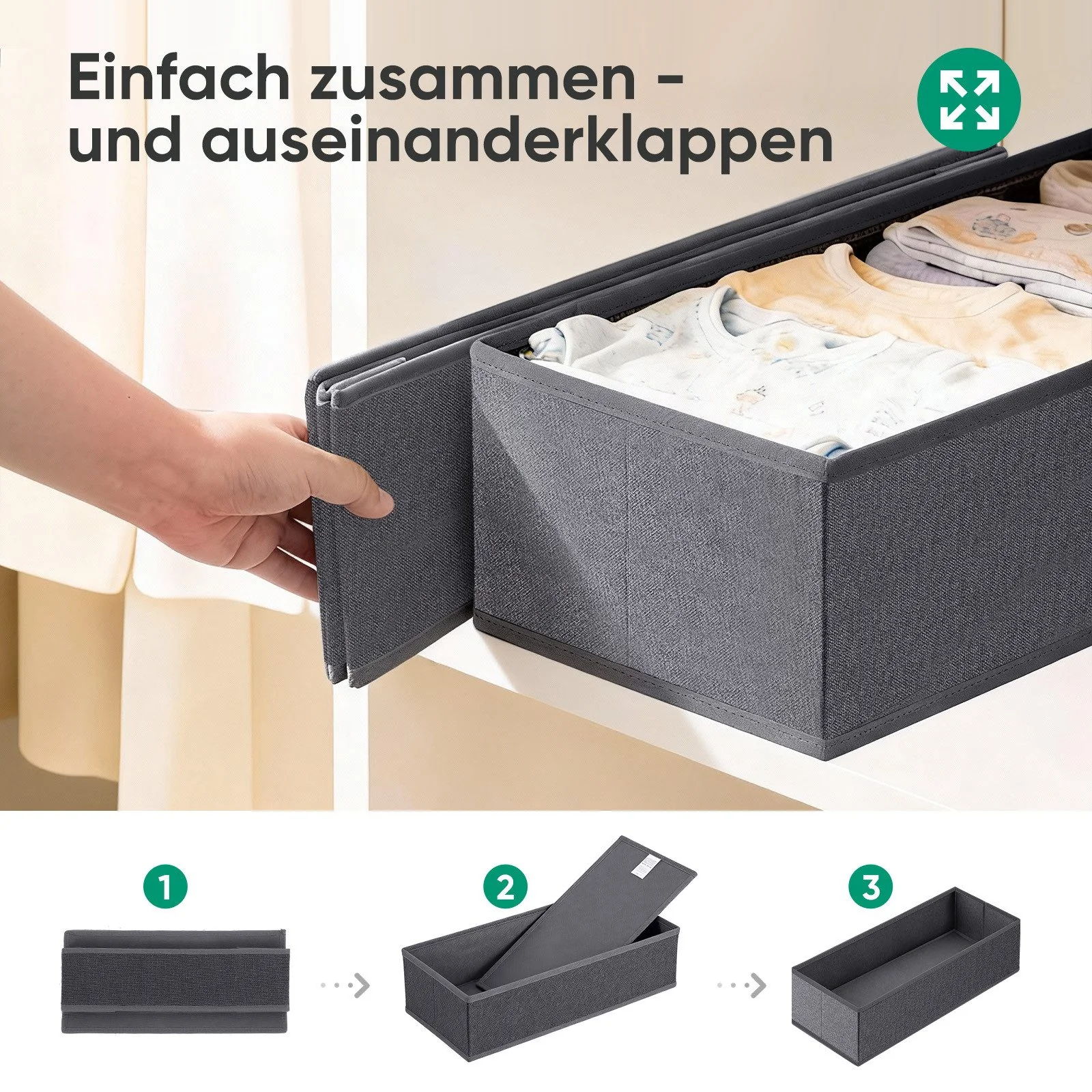 Aufbewahrungsbox Aufbewahrungsbox Set aus Vliesstoff – faltbarer