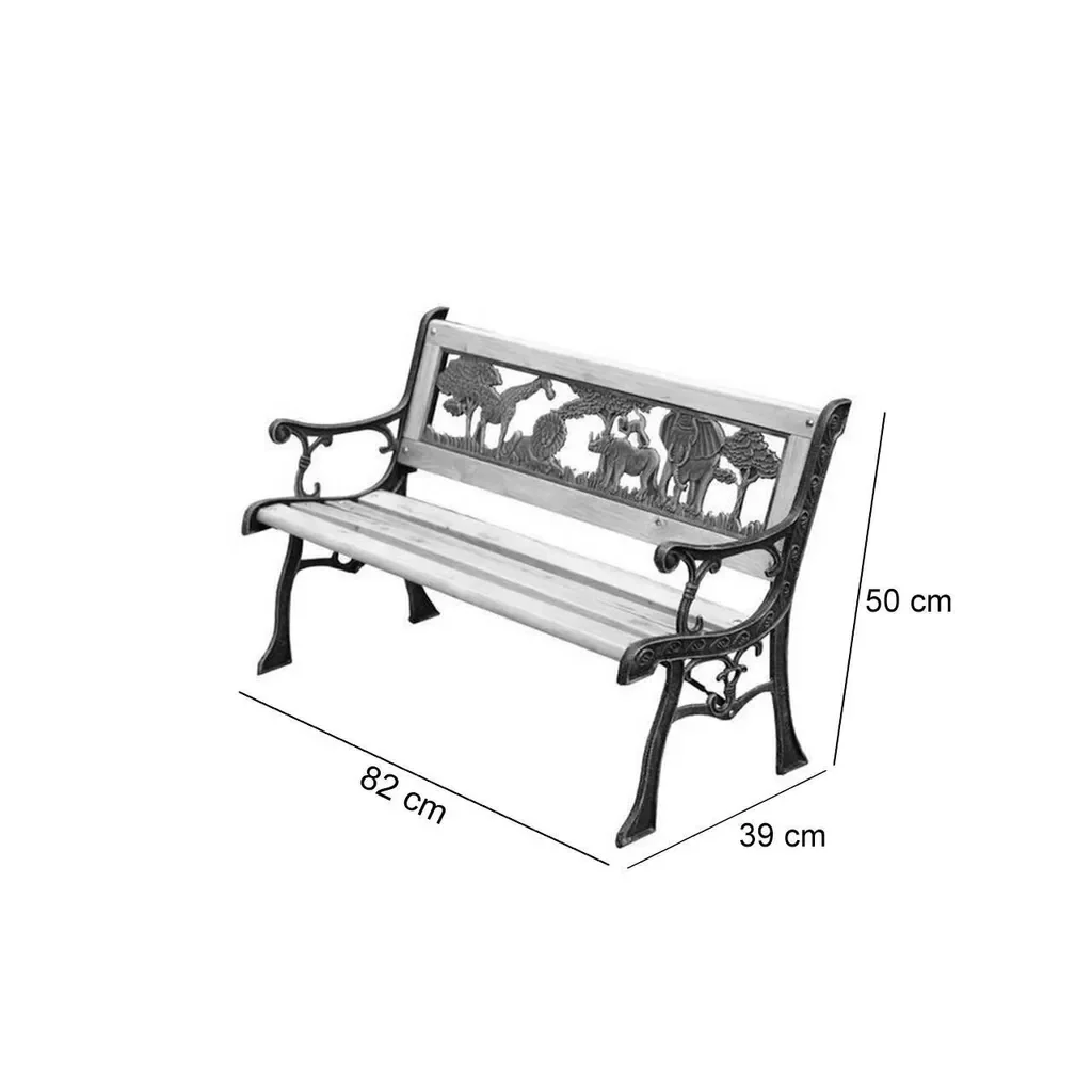 ST Leisure Equipment MINI JUMANJI Gartenbank Metall Holz 82x39x50 cm
