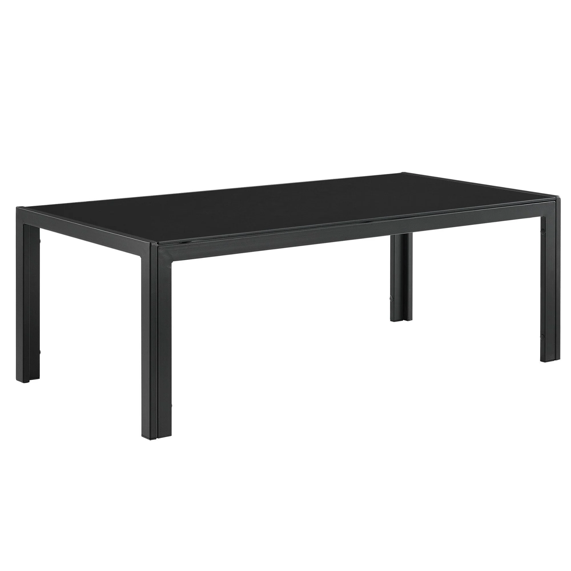 CASA.PRO Lerum Lounge Gartentisch Glastisch 100x50x35 cm schwarz