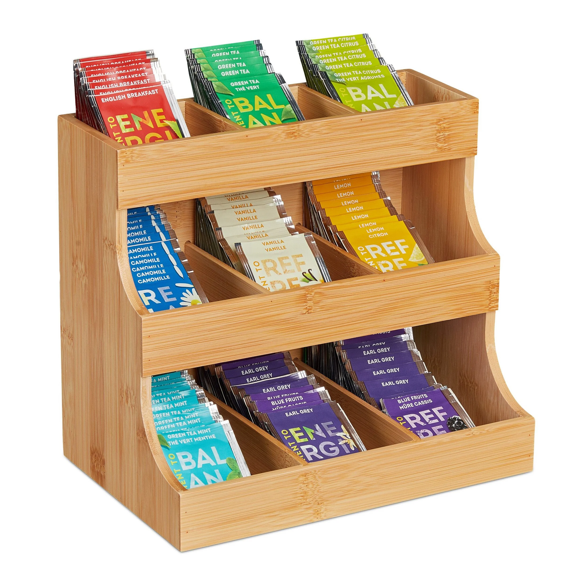 Teebox Tee Organizer aus Bambus 9 Fächer