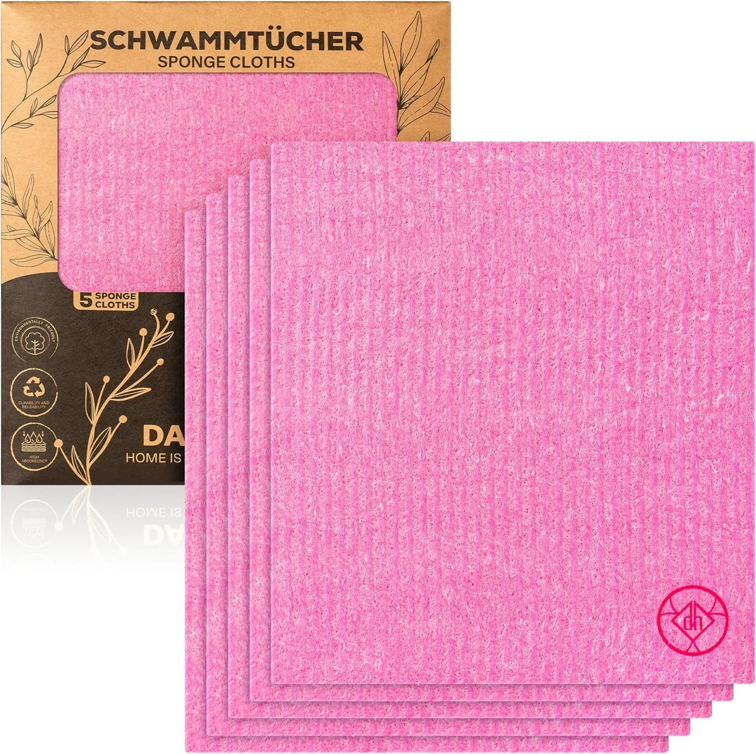 DANIHOME EcoClean Schwammtücher Pink saugstark öko nachhaltig