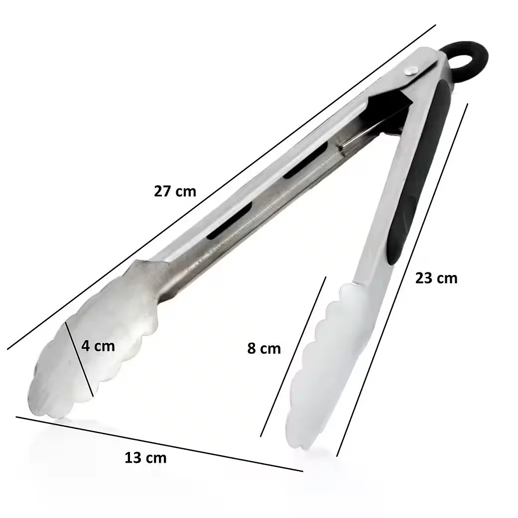 BBQ-TORO Edelstahl Grillzange 27 cm hitzebeständig Küchenzange