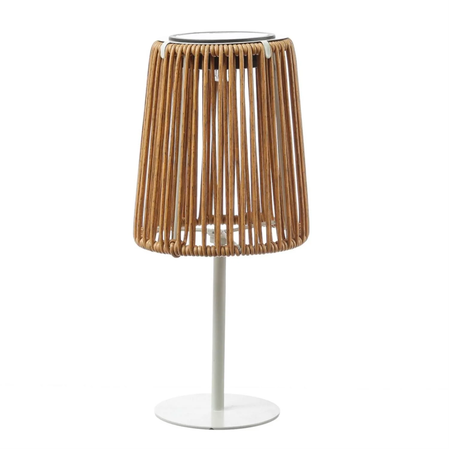 MARELIDA LED Solar Außen-Tischleuchte Rattanoptik Höhe 19 cm