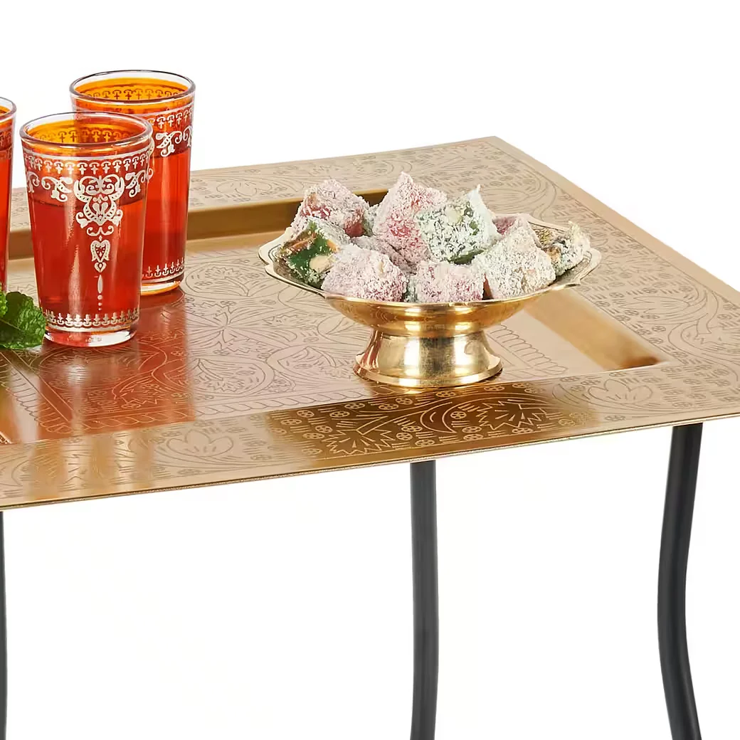 MARRAKESCH ORIENT und MEDITERRAN INTERIOR Klapptisch Sule Metall Gold