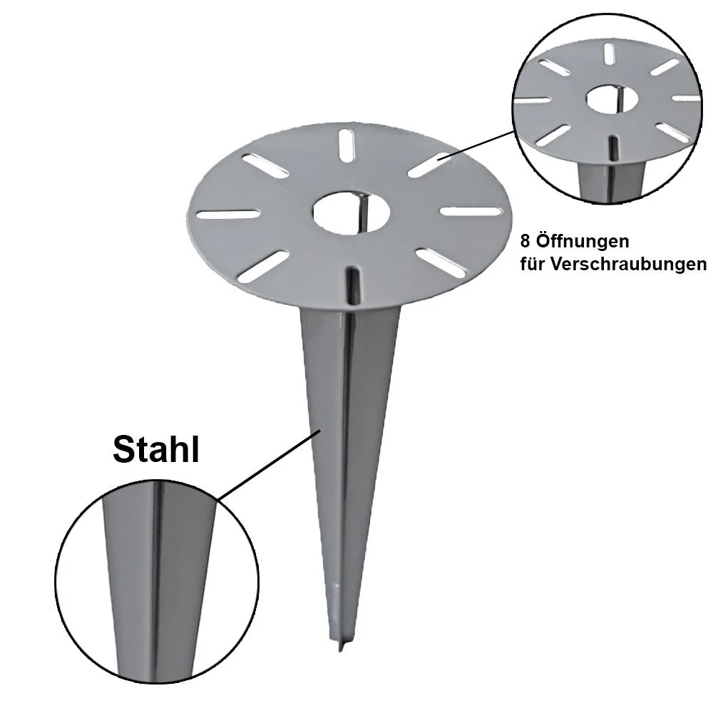 ETC-SHOP Erdspieß 30 cm Stahl für Gartenleuchten und Lampen