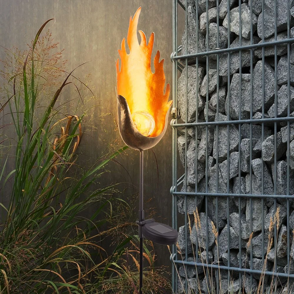 GLOBO LIGHTING LED Solarleuchte warmweiß Garten Erdspieß Glas Kugel