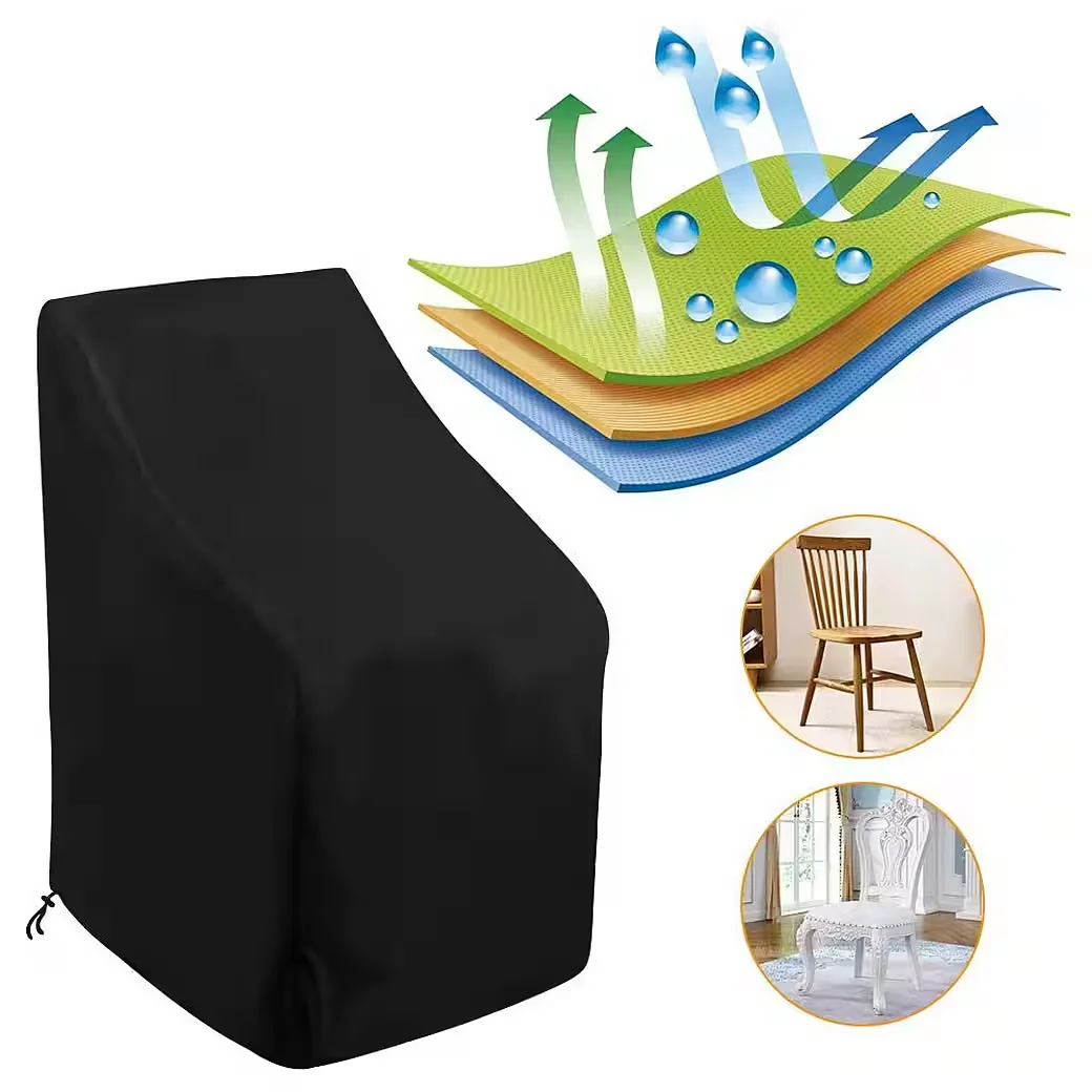 MINICLOSS Gartenmöbel-Schutzhülle Gartenstühle Abdeckung, Schutzhülle für Stapelstühle Winterfest Gartenstuhl Stuhlüberzug UV-Beständig Abdeckhülle für Gartenmöbel