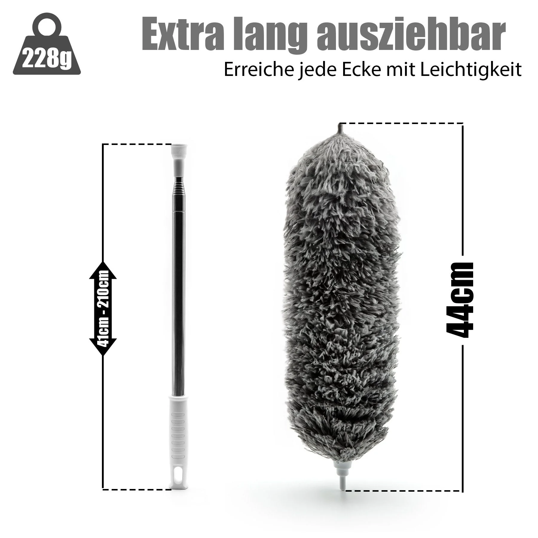 Staubwedel Teleskop ausziehbar waschbar & effizient gegen Staub & Spinnweben