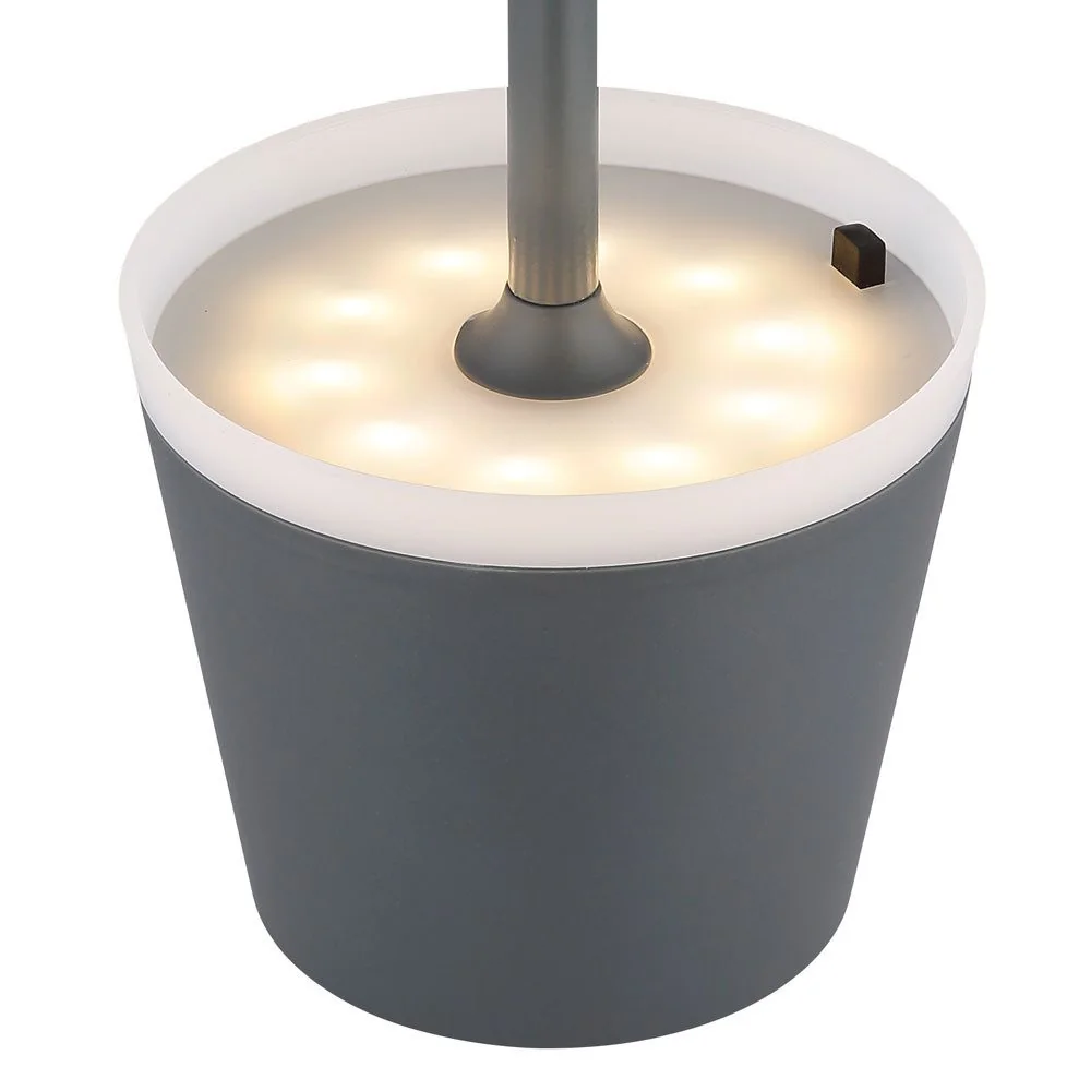 GLOBO LIGHTING LED Solar-Tischleuchte warmweiß anthrazit Garten