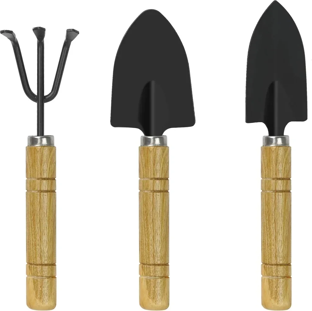 Zimtky Mini Gartenwerkzeug Set 3-tlg Bonsai Schaufel Spaten Rechen
