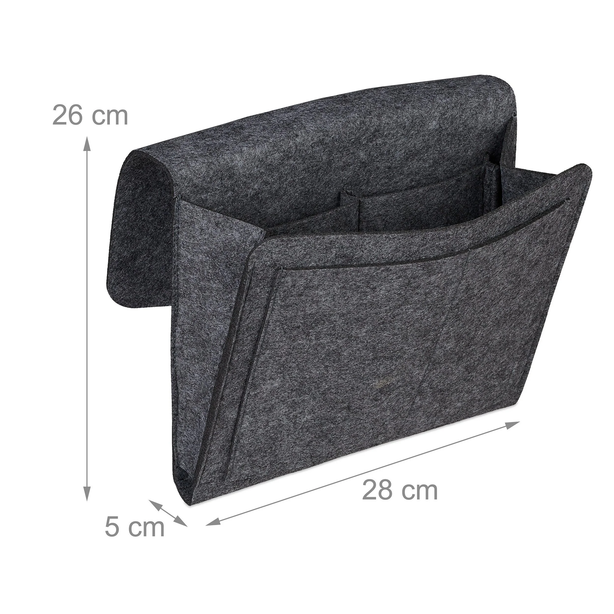 Relaxdays Filz Betttasche Bett Organizer mit Fächern Aufbewahrung