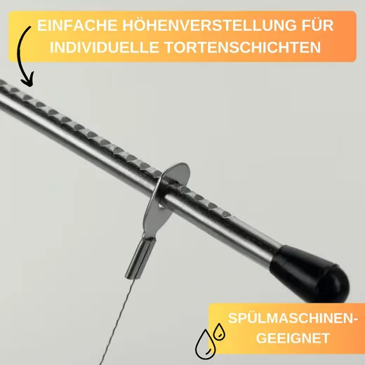 Tortenbodenteiler Premium mit gezacktem Schneiddraht