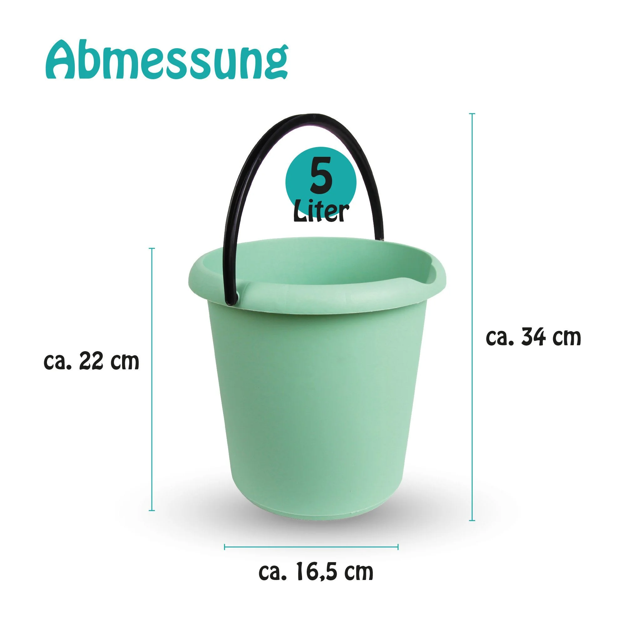 PROHOME Putzeimer 5 Liter Haushaltseimer für Reinigung