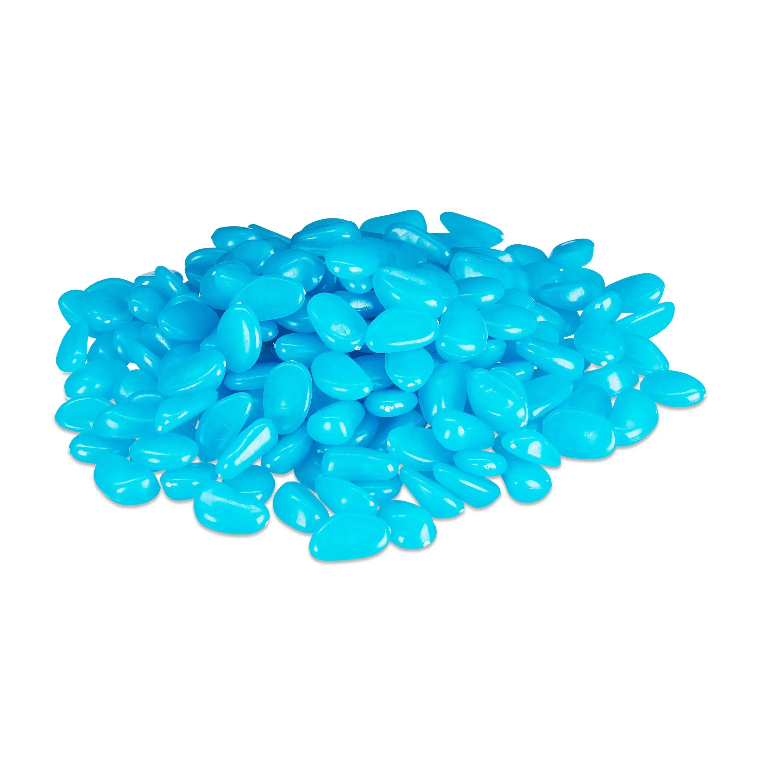 Relaxdays Leuchtsteine Dekosteine 200er Pack blau im Dunkeln