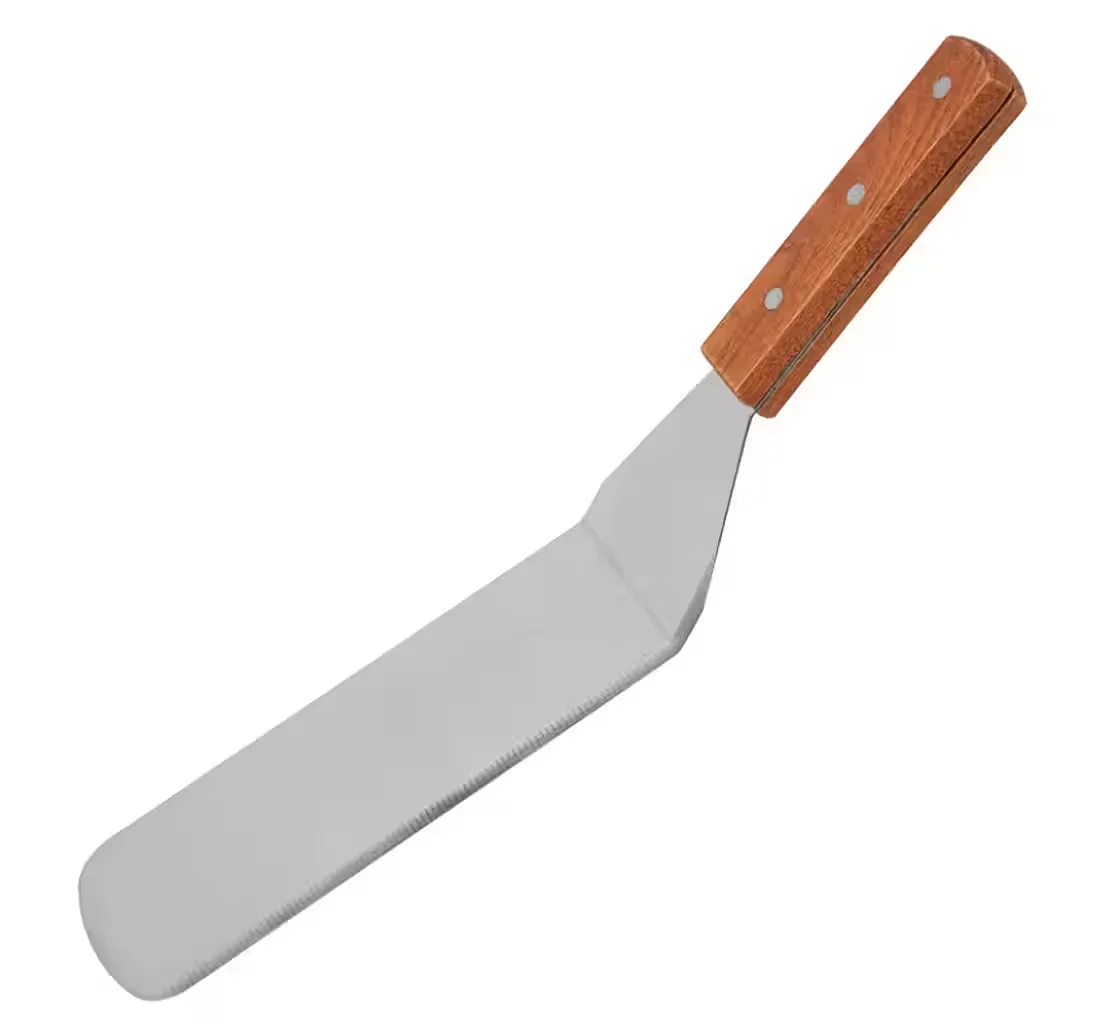 BAYLI Grillbesteck XXL Pfannenwender Fleischwender Edelstahl Holzgriff