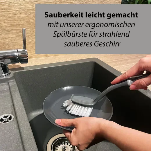 Reinigungsbürsten-Set Spülbürsten für Küche, Haushalt Kunststoff mit Schabekante 29 x 6 cm