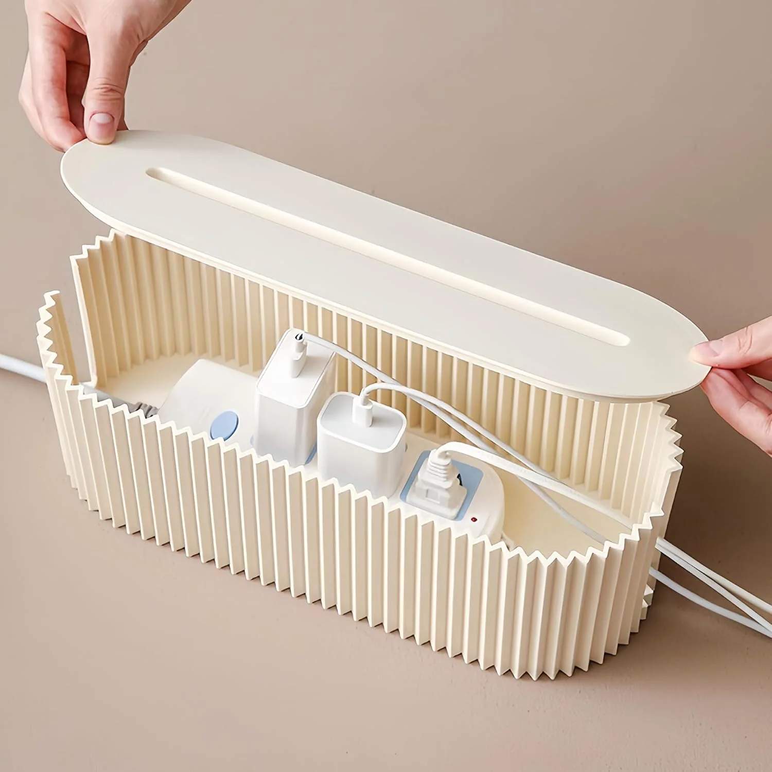 REFINED LIVING Kabelbox Kabelmanagement Organizer für Steckdosenleiste