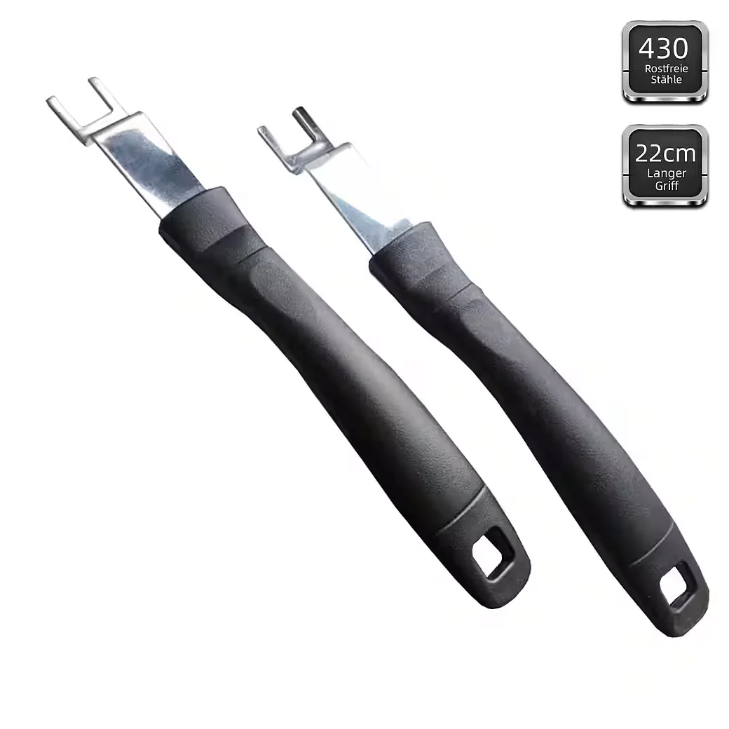 MELKO Edelstahlgriffe Set Grillzubehör für Grillroste 24 cm 2 Stück