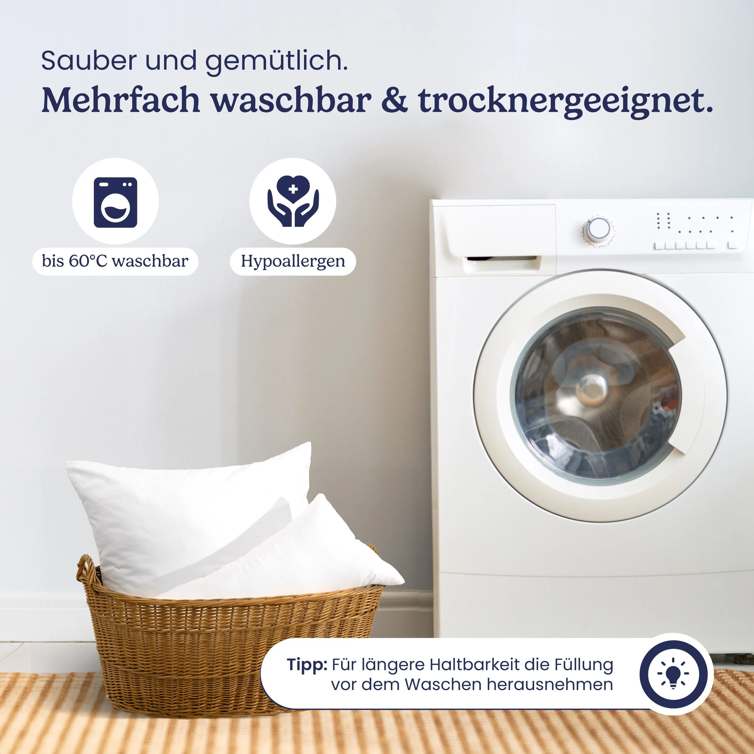 Dekokissen 2er Set Kopfkissen - Kissen für Bett und als Dekokissen - Sofakissen
