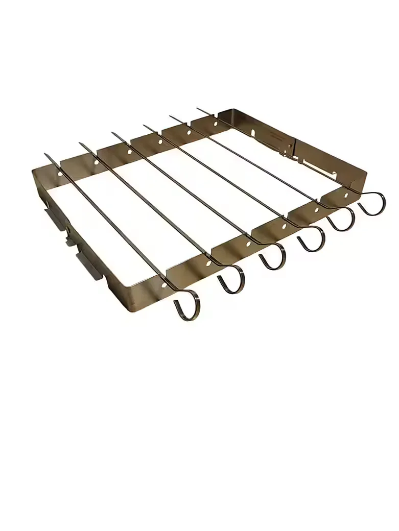 PREIS-SHOP24 Spießhalter Edelstahl mit 6 Grillspießen BBQ