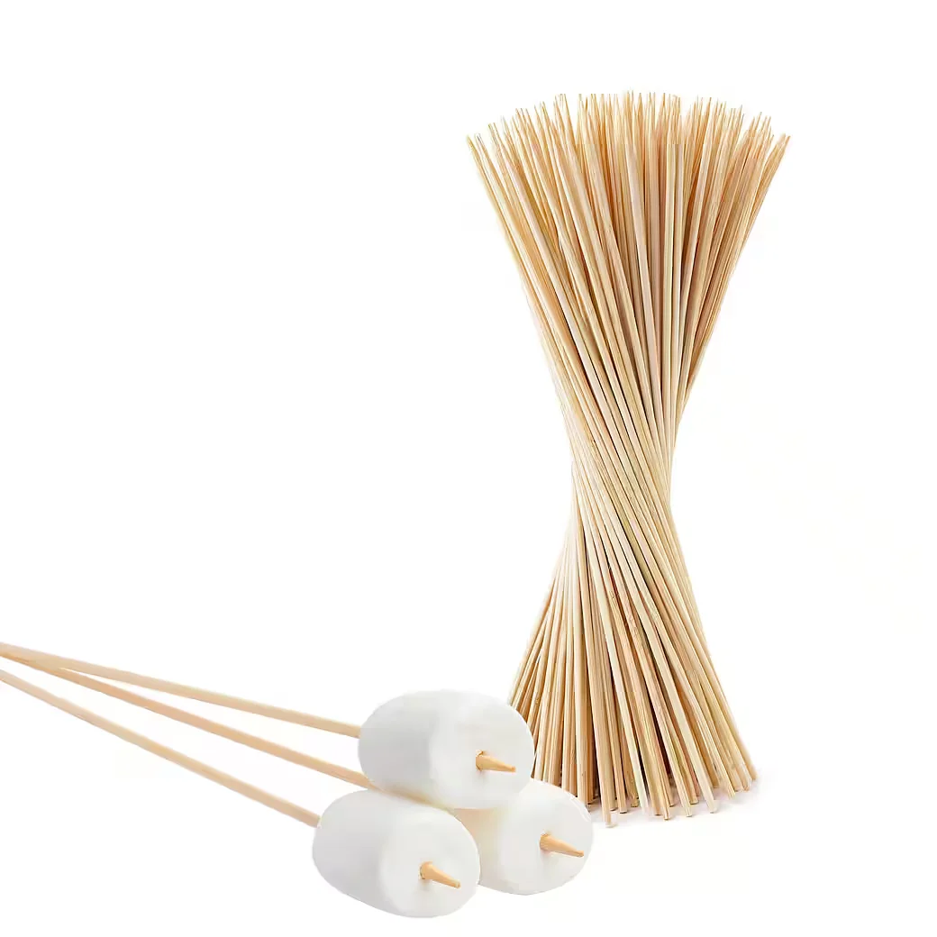 BIGDEAN Lagerfeuer Holzspieße Bambus 90 cm Set 100 Stück Stockbrot