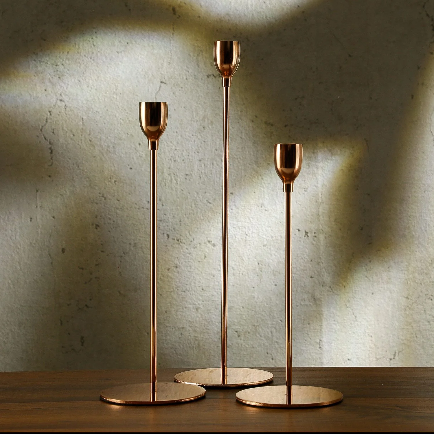 Kerzenhalter Stabkerzenhalter rosé Kerzenständer Tafelkerzenhalter Kerzenhalter 3St