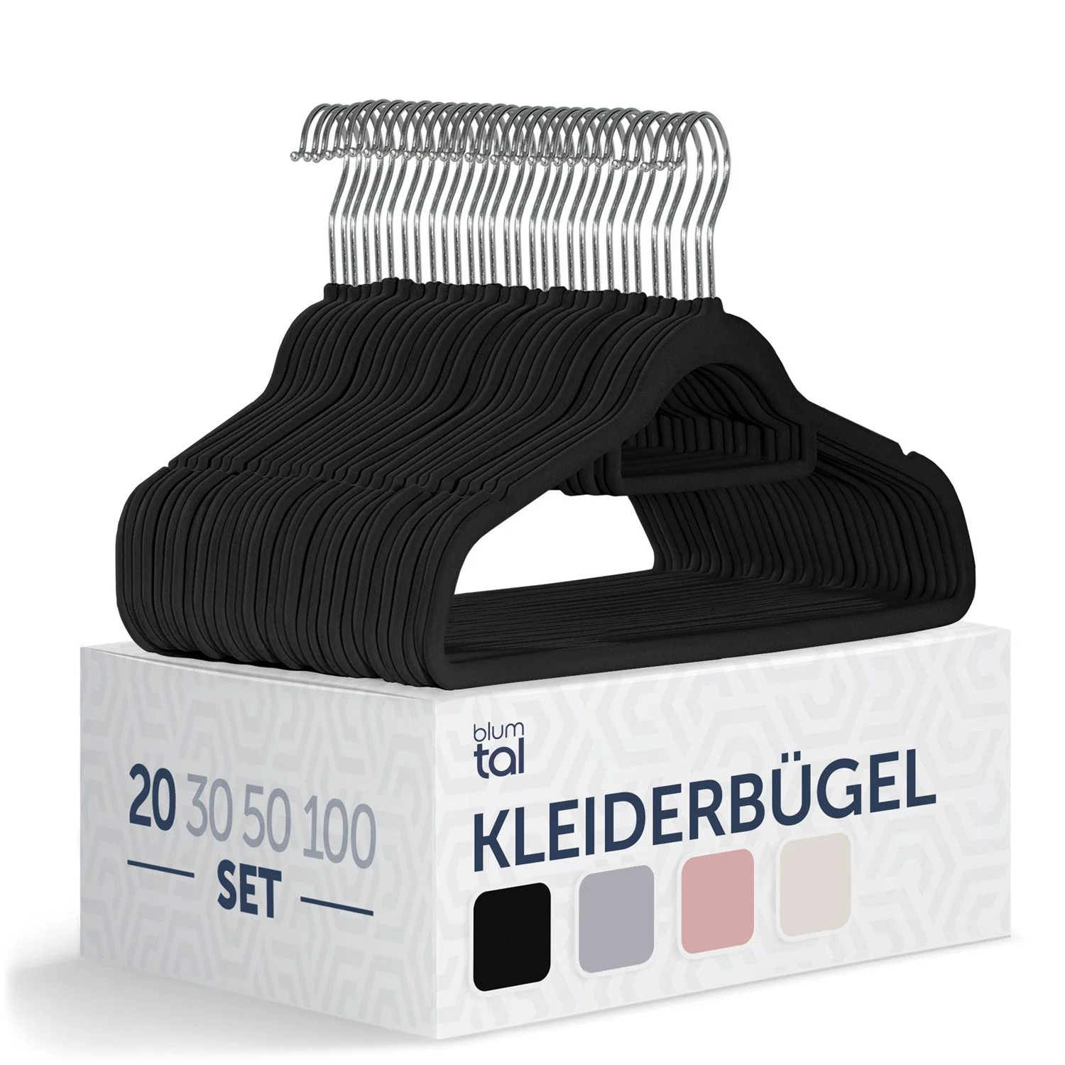 Kleiderbügel Rutschfest - Samtoptik - Platzsparend