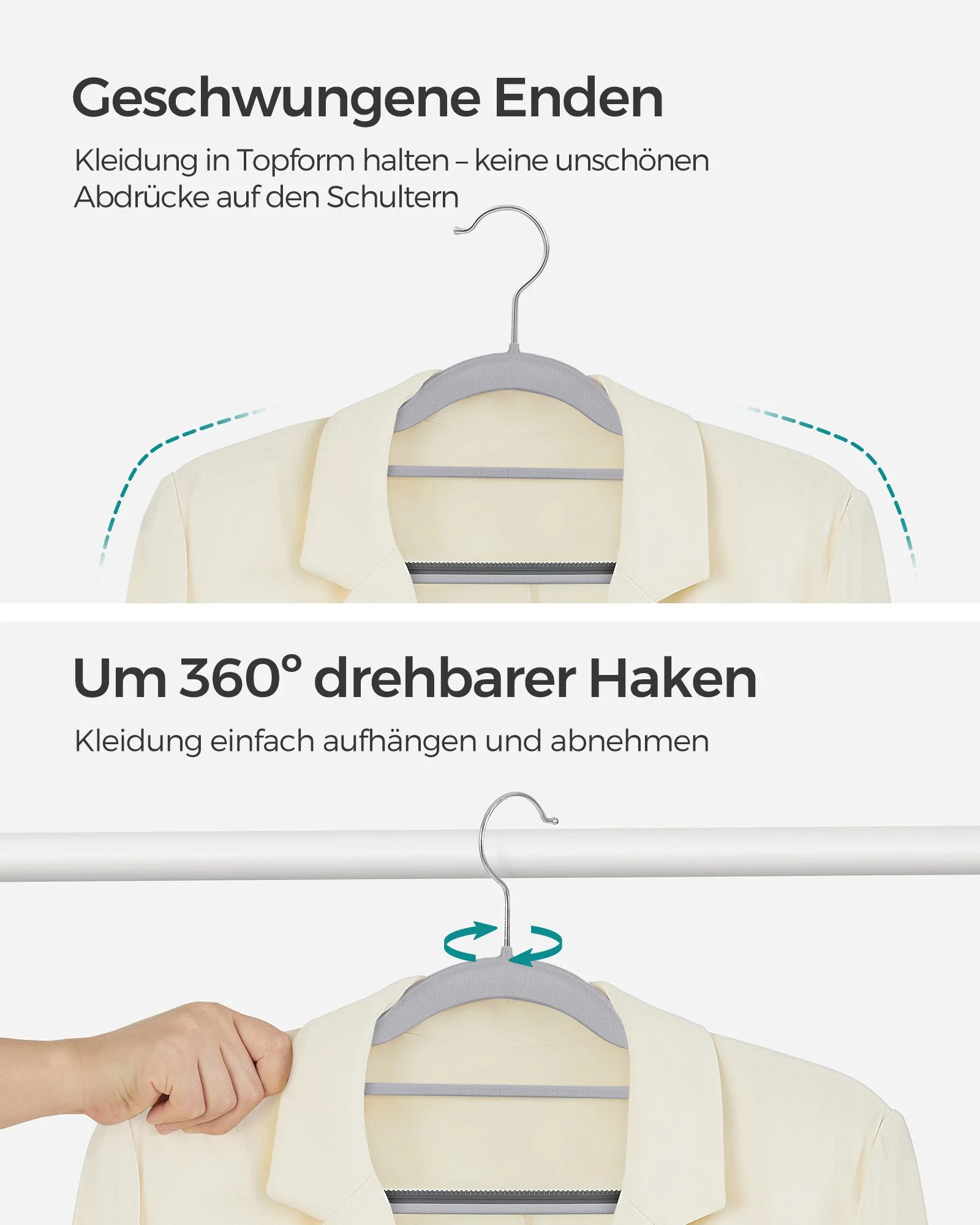 SONGMICS Kleiderbügel aus Kunststoff rutschfest