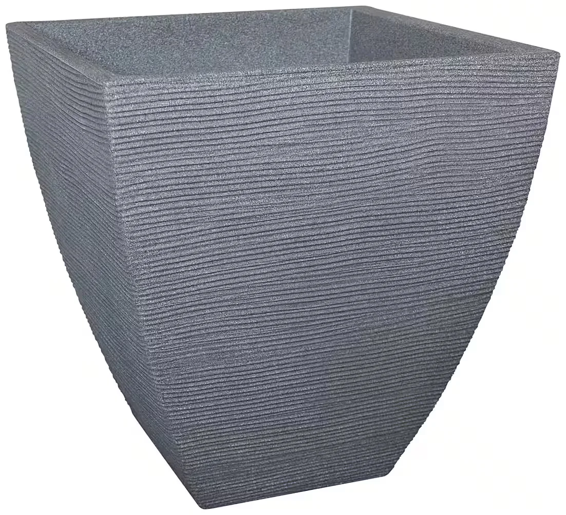 GELI Pflanzkübel Rillentopf Quad H42 cm Betonfarbe