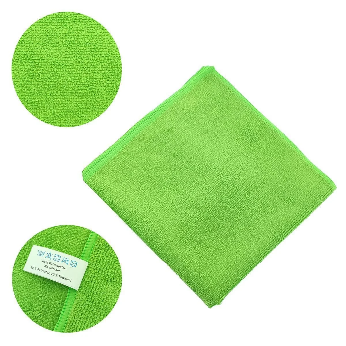 VARIVENDO Mikrofasertücher grün 40x40 cm Reinigung 10er Pack