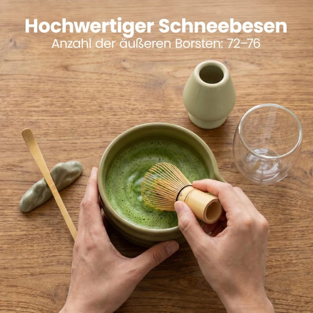 Teeservice Matcha Set - 7-teiliges Matcha Tee Lebensmittelecht, Spülmaschinenfest