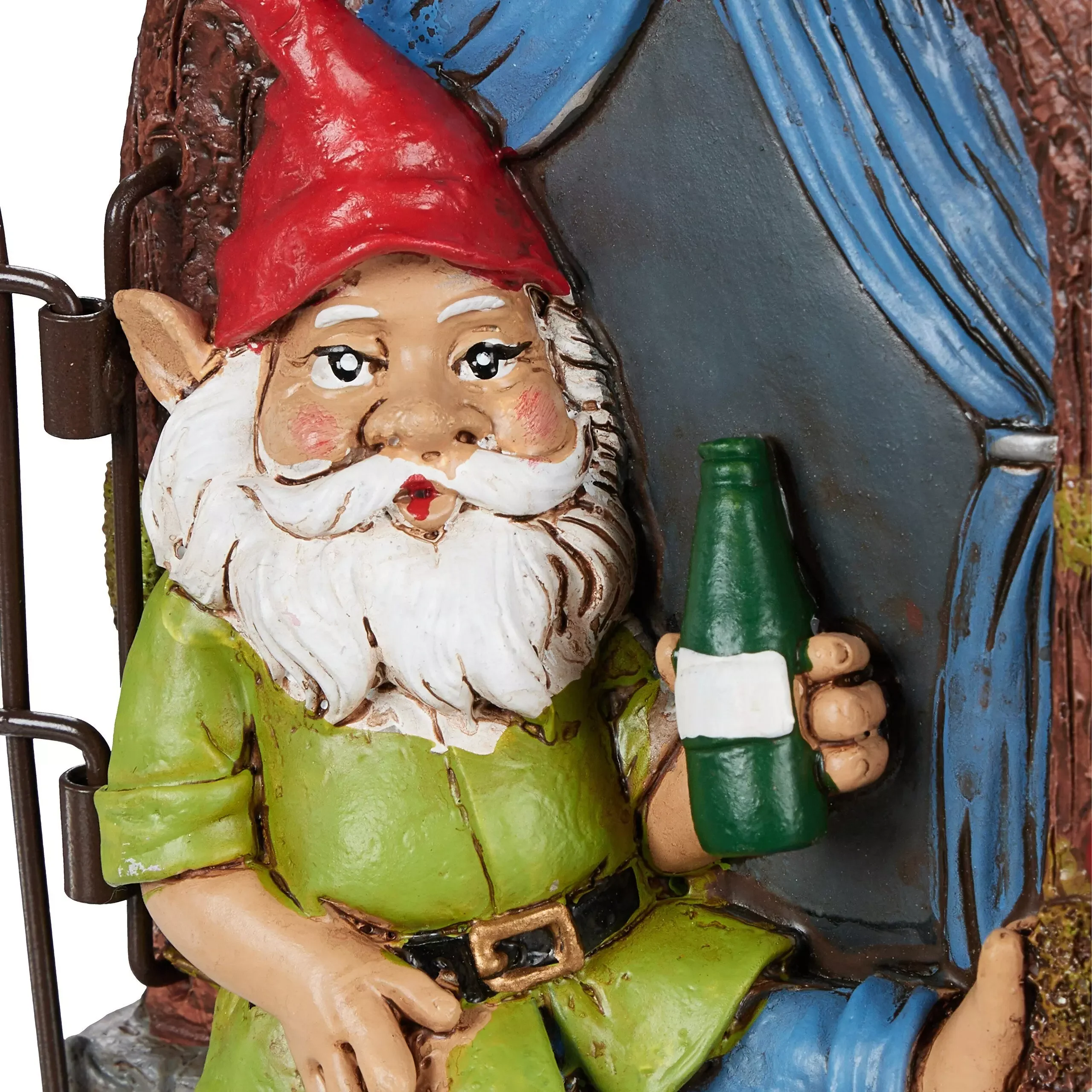 Relaxdays Gartenfigur Trinkender Gartenzwerg Fensterdeko