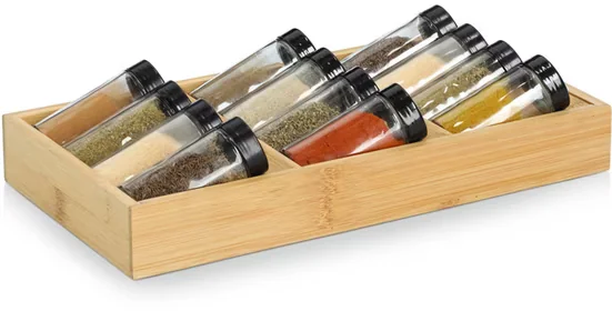 Gewürzstreuer Gewürzeinsatz-Set, 13-tlg., Bambus/Glas