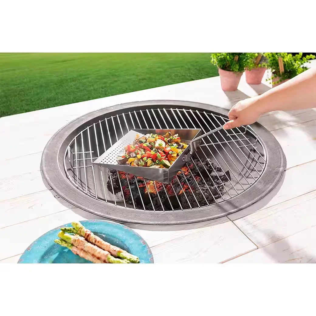 PREIS-SHOP24 Edelstahl Grillplatte mit abnehmbarem Griff