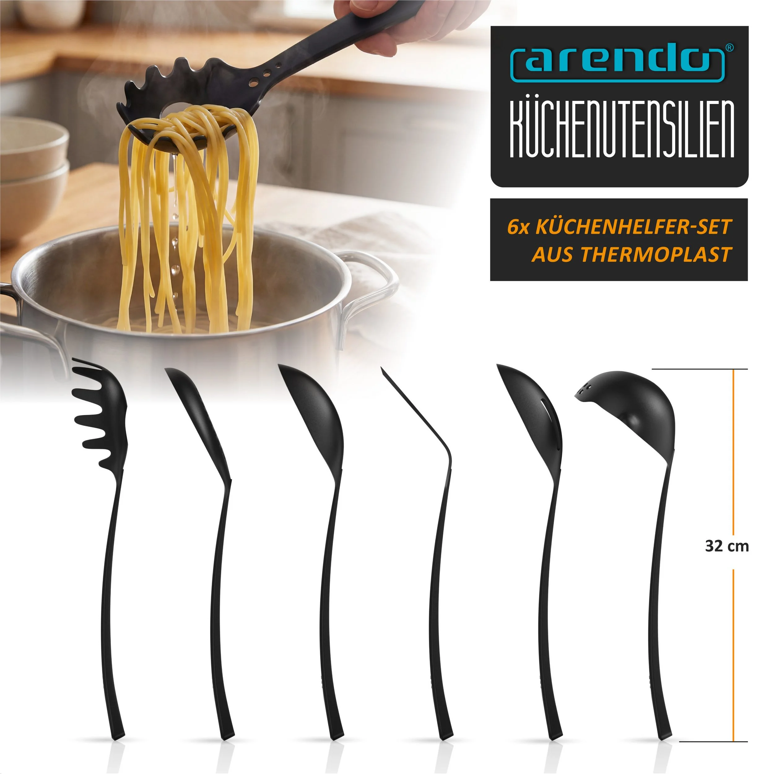 Kochbesteck-Set Küchenhelfer 6er Set, spülmaschinenfest, kratzfrei & lebensmittelecht