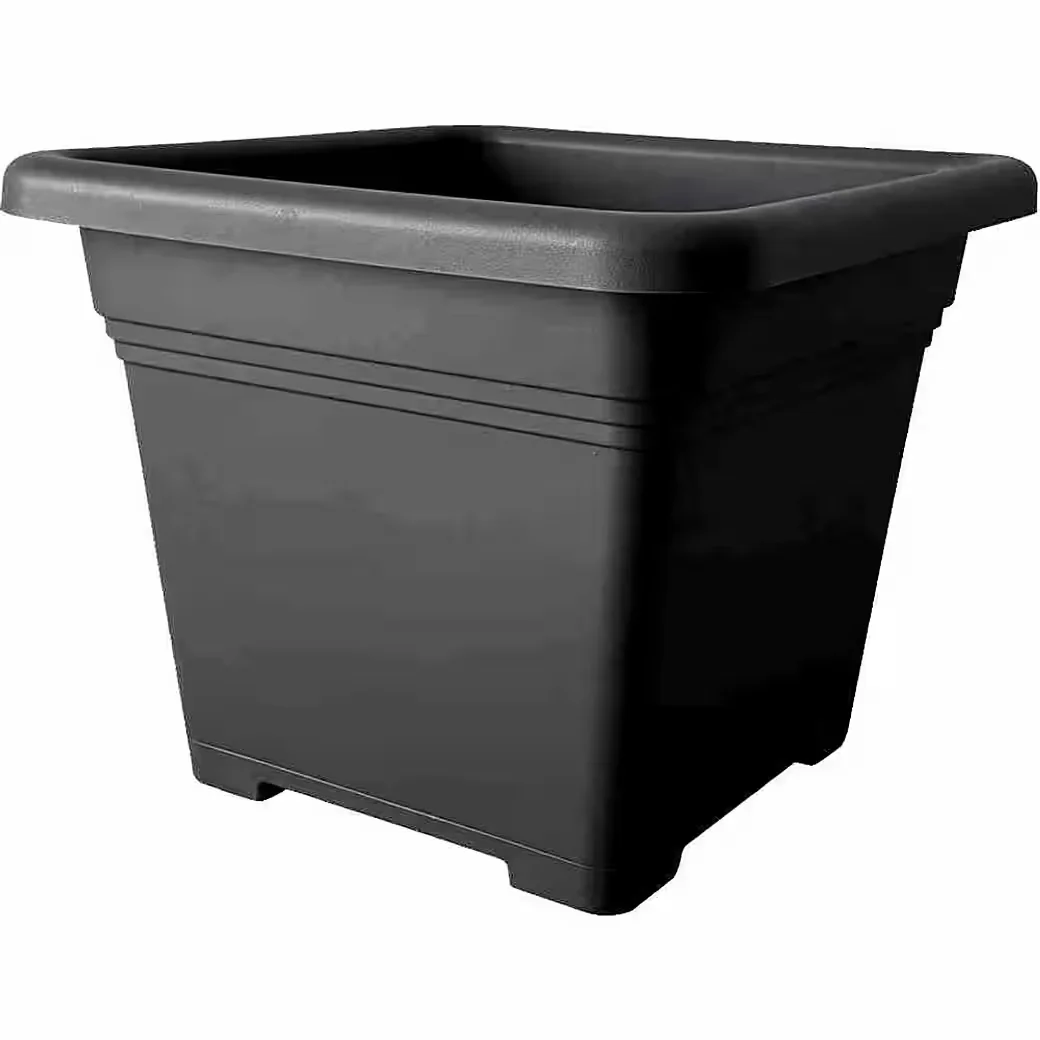 SIENA GARDEN ECO Quadro Pflanzkübel 14 cm schwarz recycelt