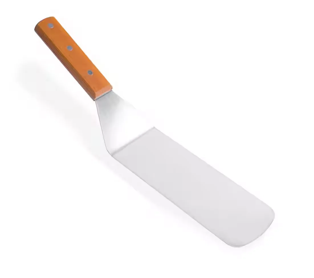 BAYLI Grillbesteck XXL Pfannenwender Fleischwender Edelstahl Holzgriff