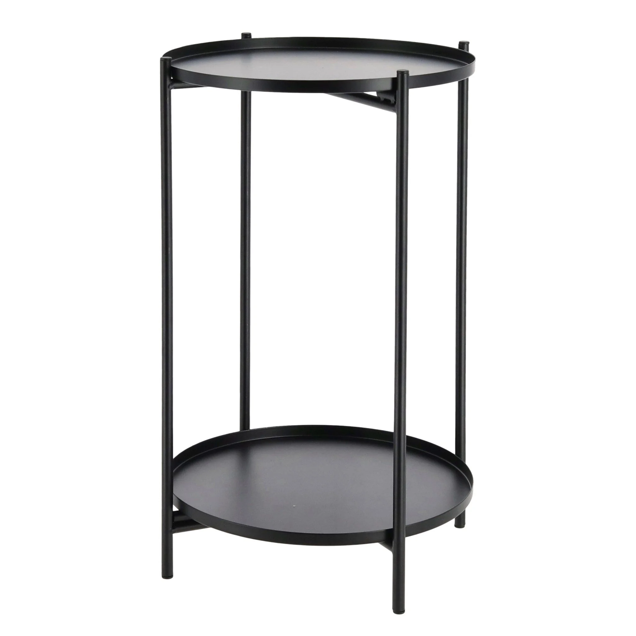 MEINPOSTEN Beistelltisch rund 28x48 cm schwarz creme weiss Couchtisch